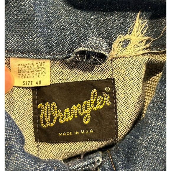 Vtg 70's Wrangler Denim Trucker Jacket USA Made Size 40 - Picture 4 of 4